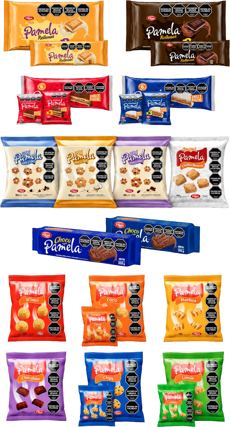 Galletitas y productos Pamela para sumar a la caja